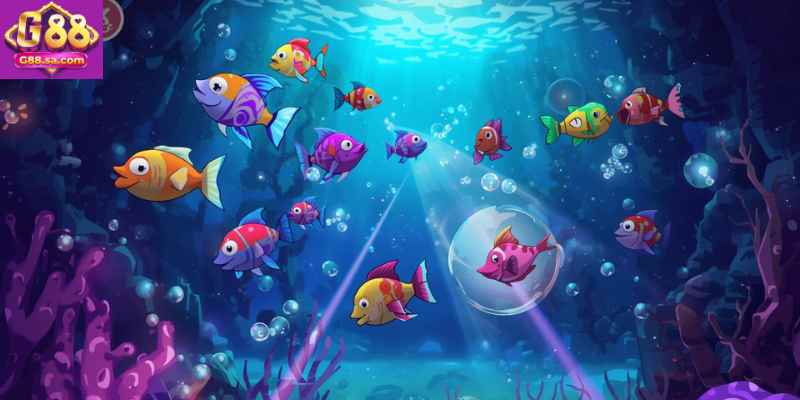 Online arcade fishing game interface on mobile